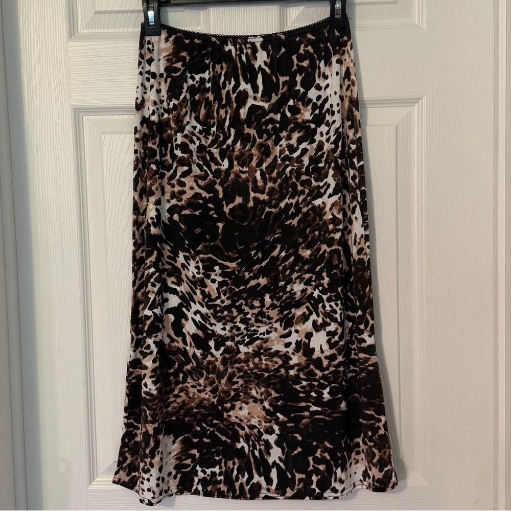 Animal Print Midi Skirt